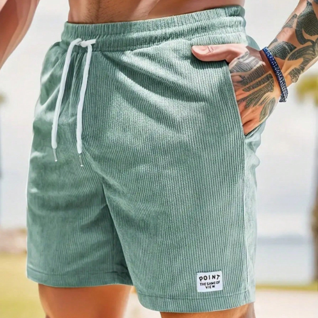 TerraTribe | Men’s Relaxed Fit Earth-Tone Cotton Drawstring Shorts