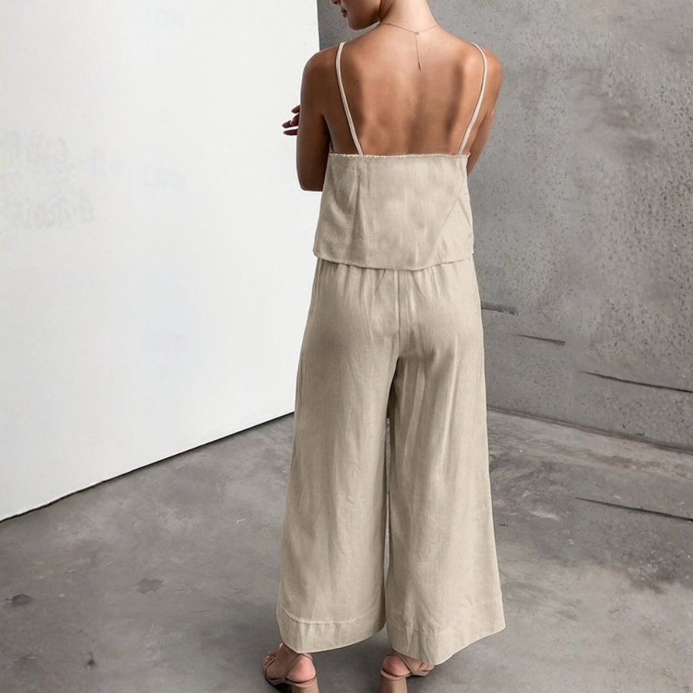 | Women’s Casual Sleeveless Tank Top and Wide Leg Pants Set