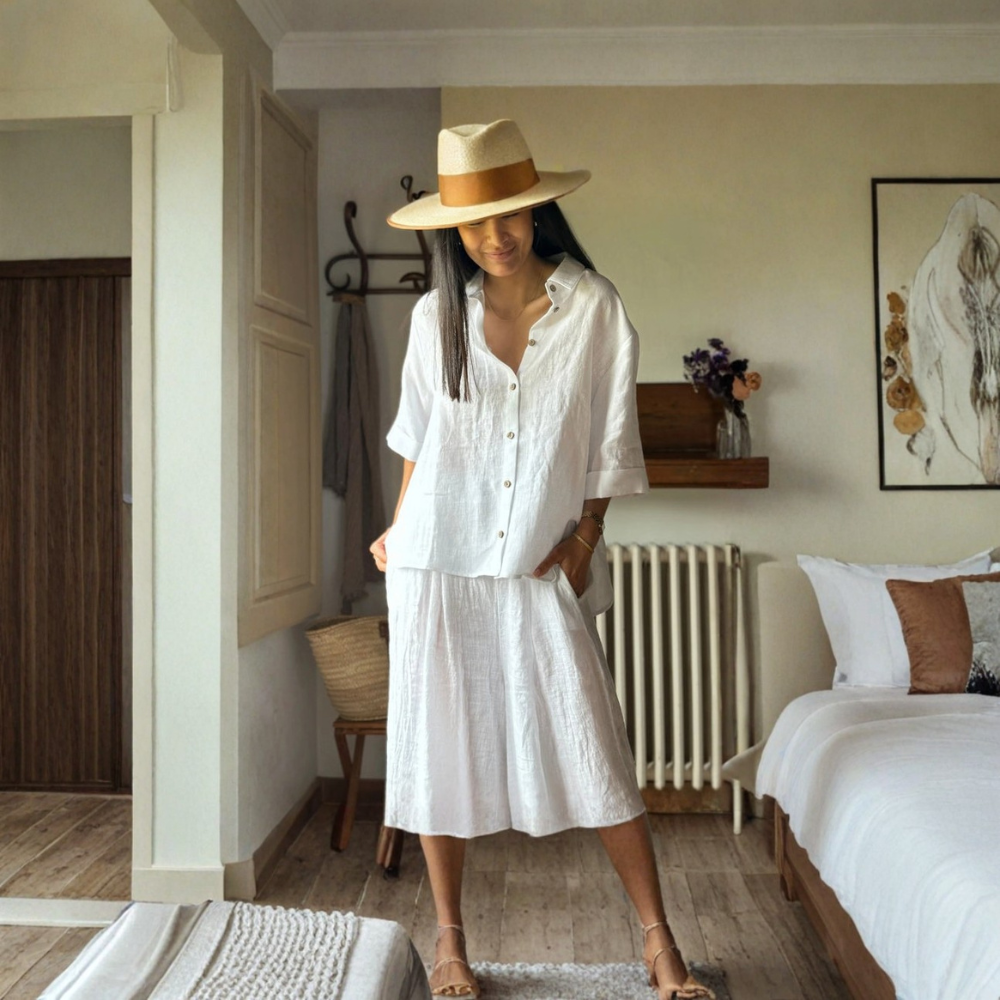 Women’s Casual Draped Short Sleeve Lapel Shirt