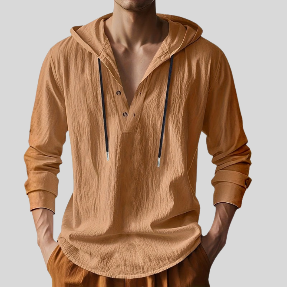 Martin | Men’s Hooded Long Sleeve Casual Shirt