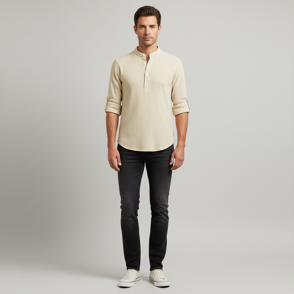 Hudson | Tailored Cotton Henley Shirt for Effortless Style and All-Day Comfort 2