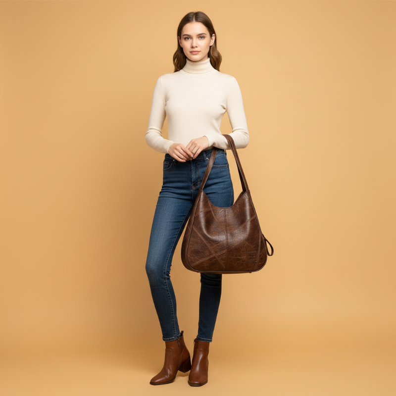 Sophie | Vintage Leather Handbag Set with Purse and Wallet for Everyday Elegance 4