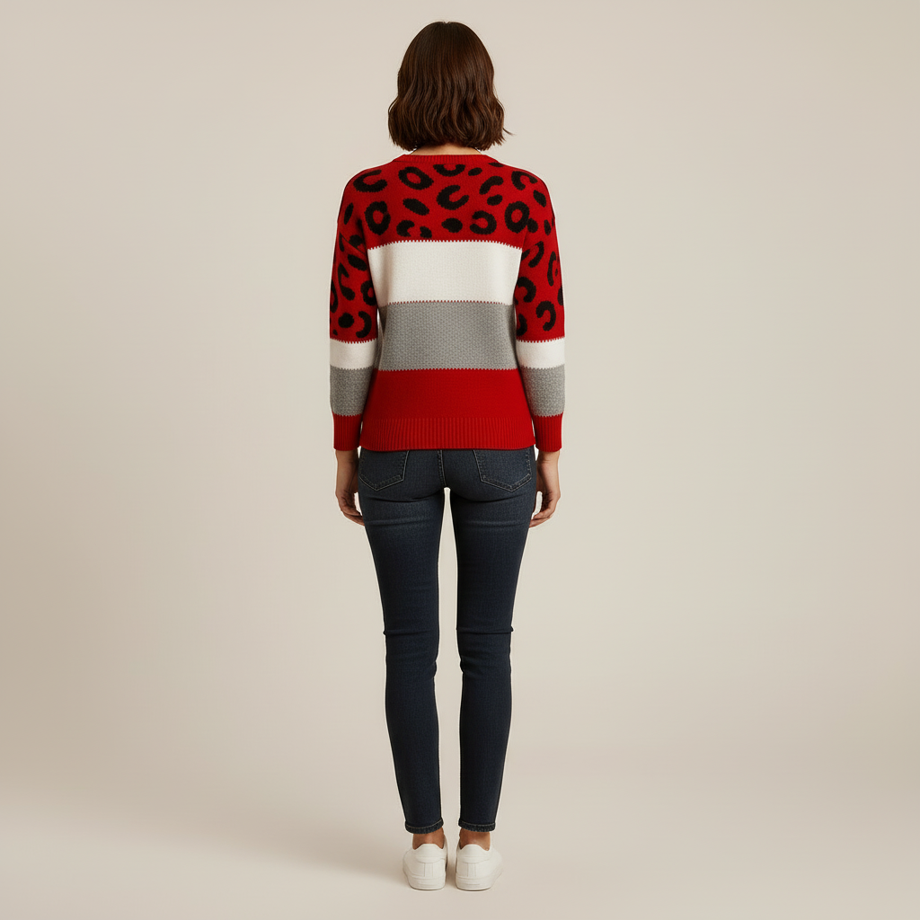Zafira | Chic Leopard Knit Sweater with Soft Feel