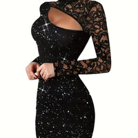 Hollow-Out Slim Fit Hip-Wrapping Dress Elegant Bodycon