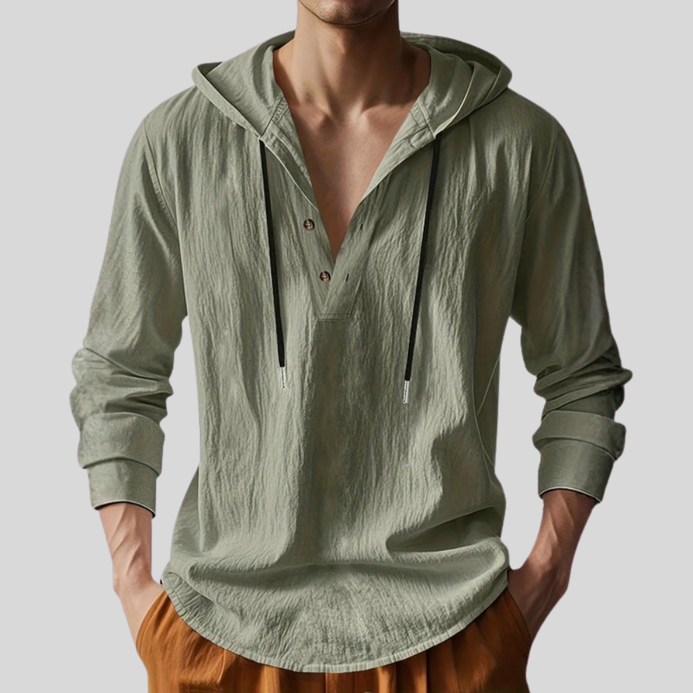Martin | Men’s Hooded Long Sleeve Casual Shirt