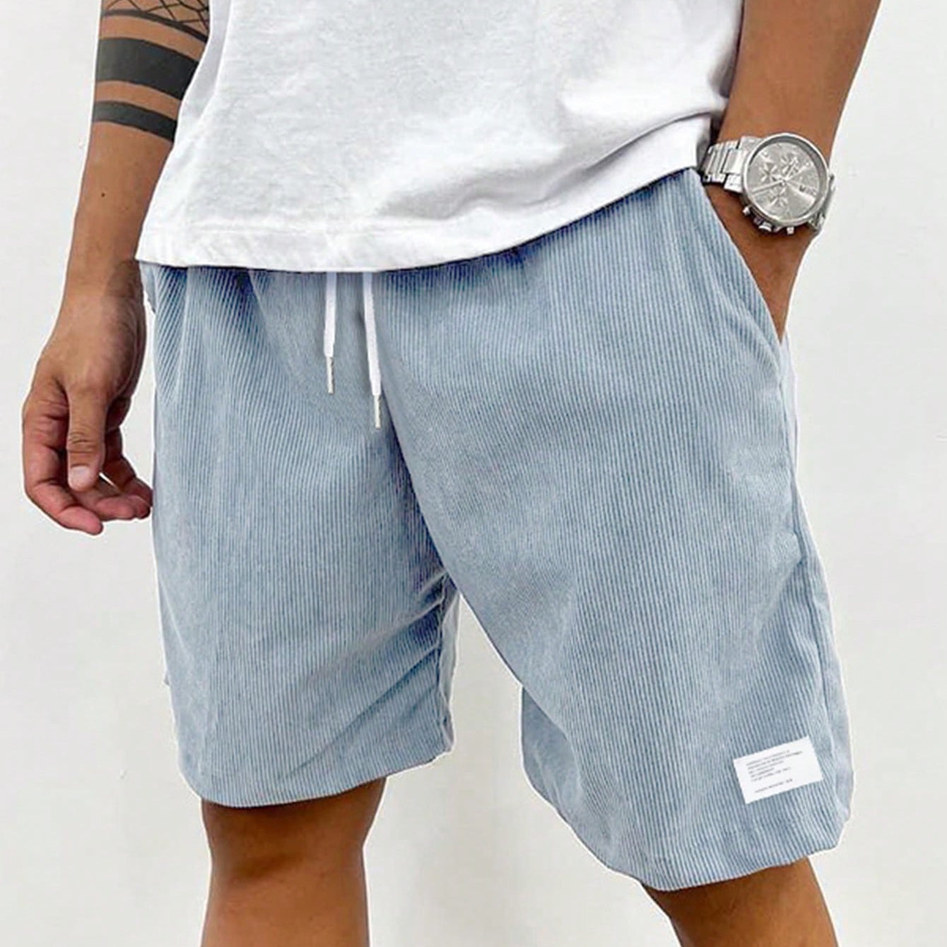 TerraTribe | Men’s Relaxed Fit Earth-Tone Cotton Drawstring Shorts