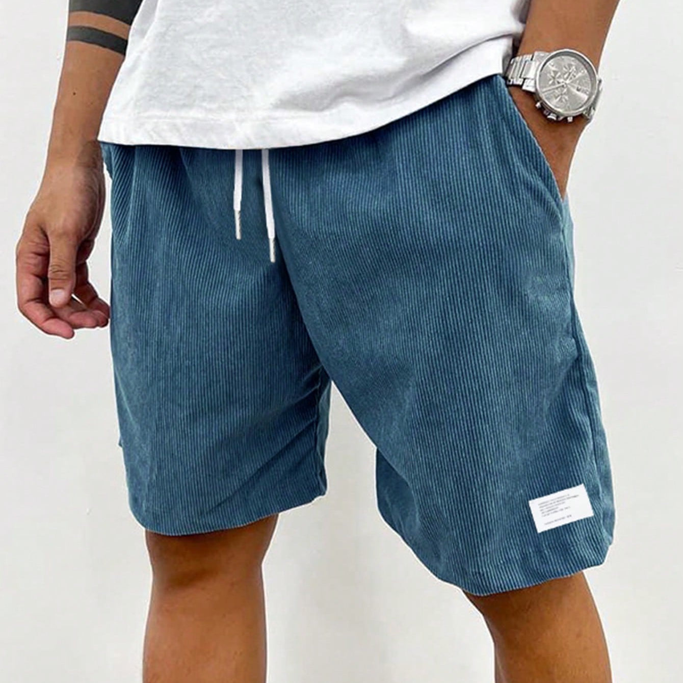 TerraTribe | Men’s Relaxed Fit Earth-Tone Cotton Drawstring Shorts