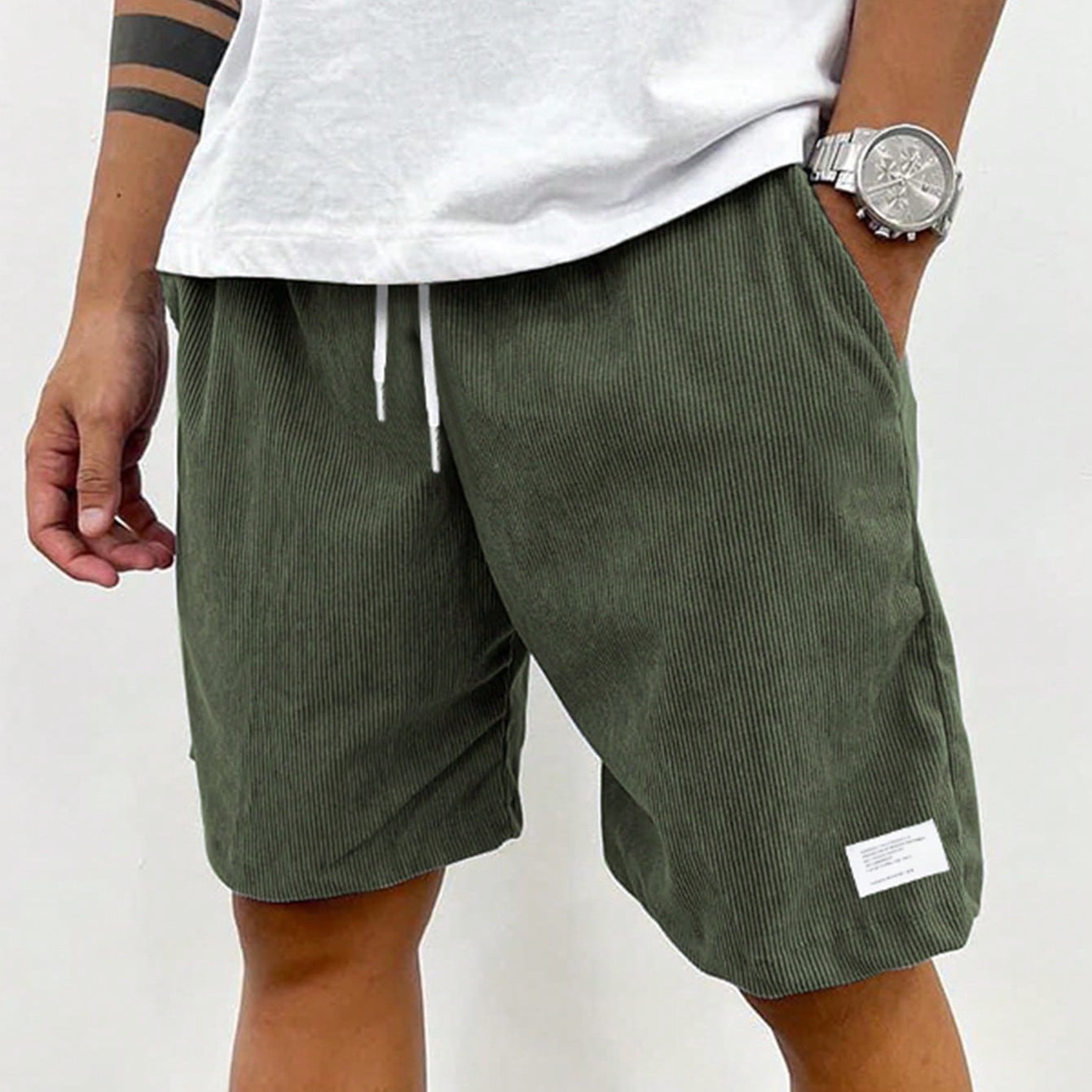 TerraTribe | Men’s Relaxed Fit Earth-Tone Cotton Drawstring Shorts