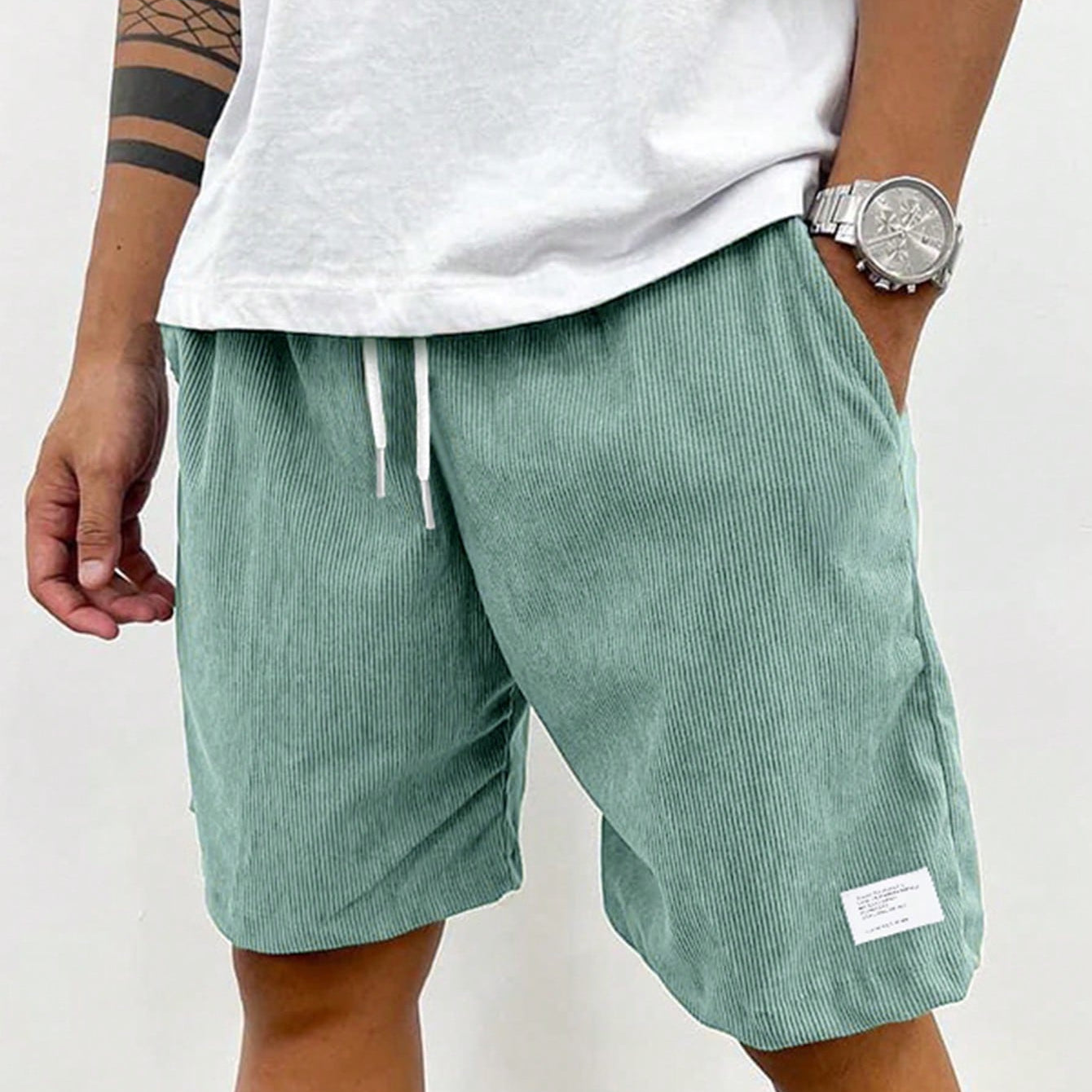 TerraTribe | Men’s Relaxed Fit Earth-Tone Cotton Drawstring Shorts