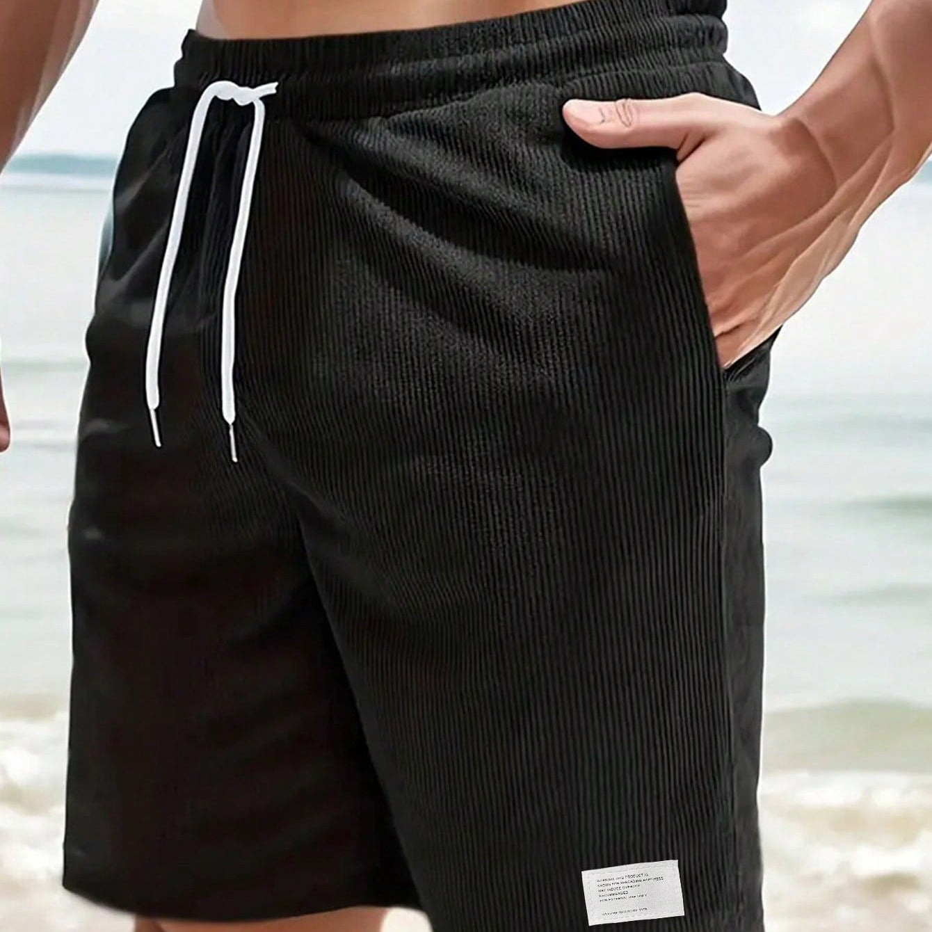 TerraTribe | Men’s Relaxed Fit Earth-Tone Cotton Drawstring Shorts