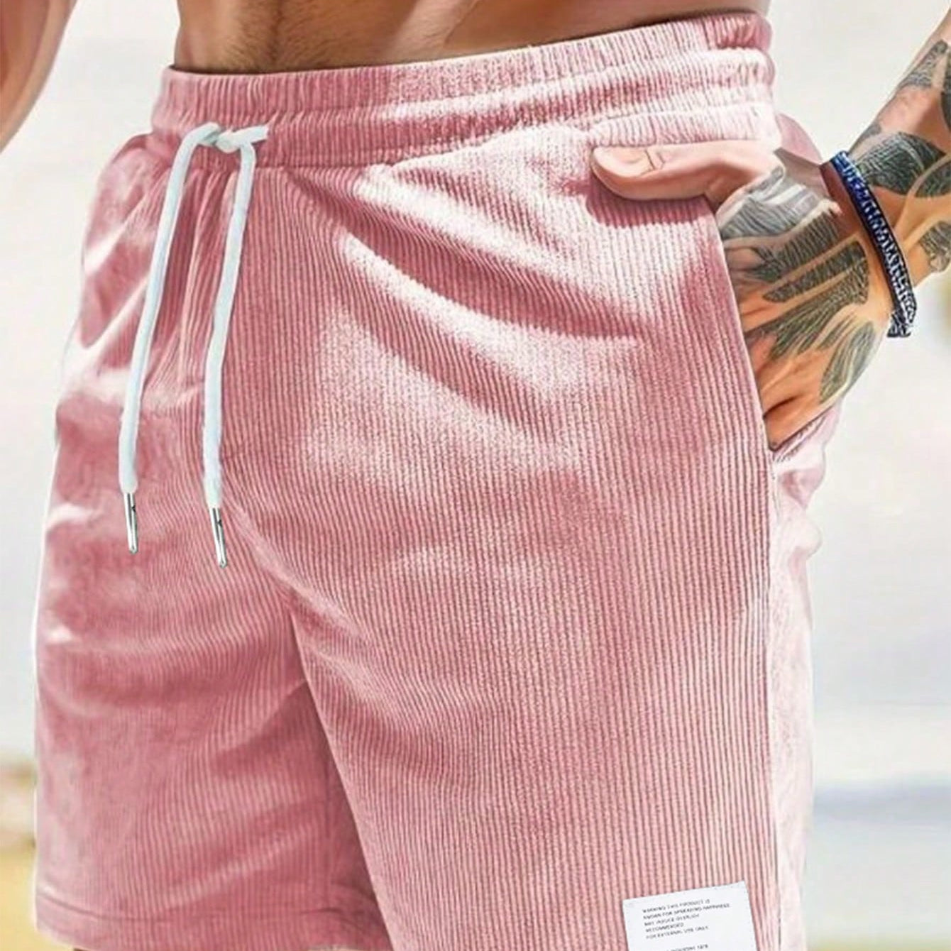 TerraTribe | Men’s Relaxed Fit Earth-Tone Cotton Drawstring Shorts