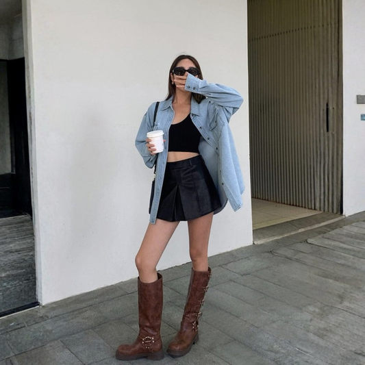 Women’s Oversize Button Front Denim Jacket