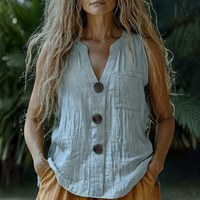 Rachel | Women’s Vintage Vacation Sleeveless V-Neck Top