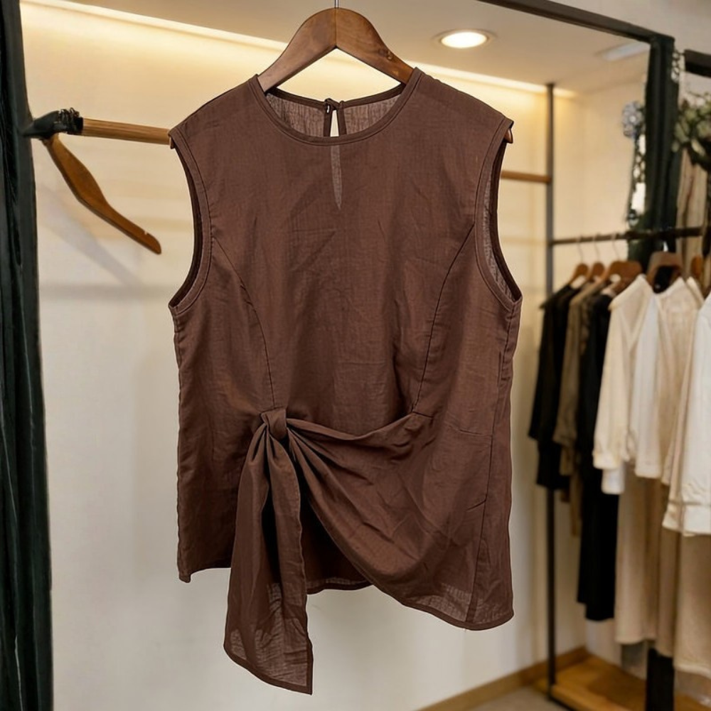 Natalie | Women’s Sleeveless Asymmetric Casual Blouse