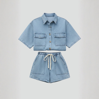 Women’s Denim Two Piece Set with Shorts