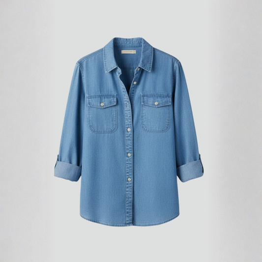 | Women’s Denim Shirt with Button Front