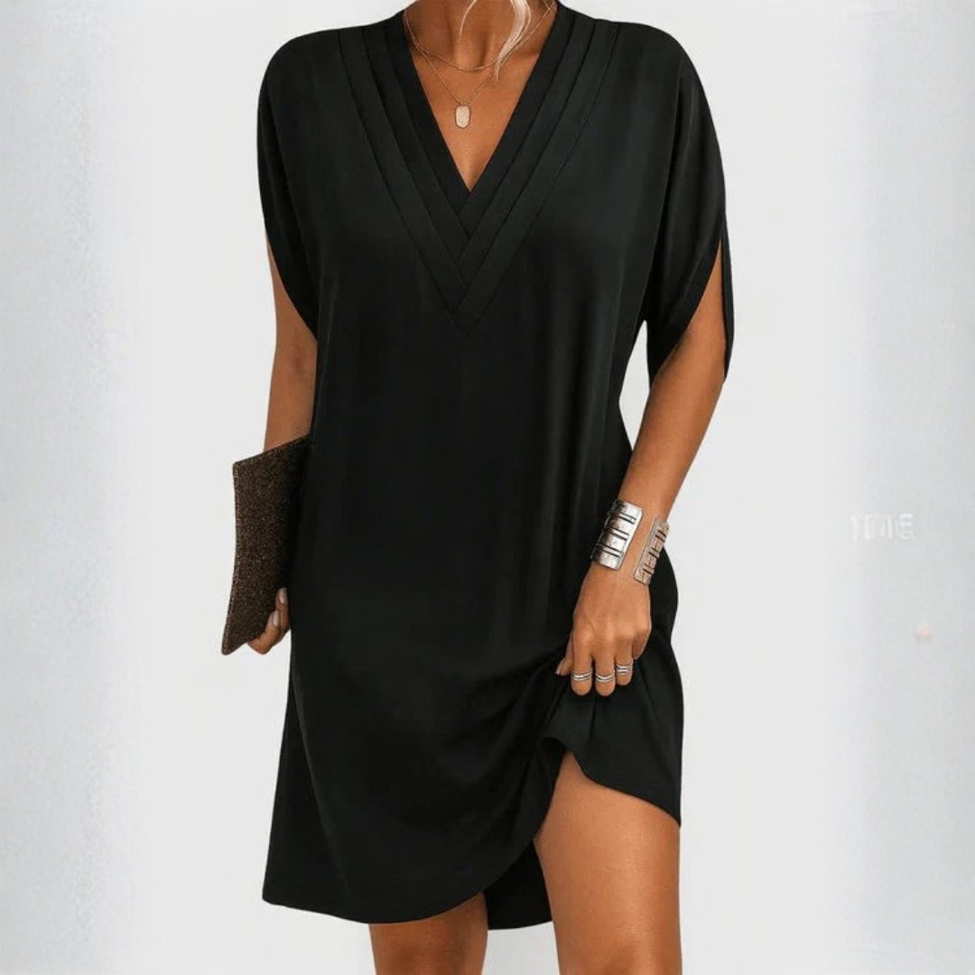 V-Neck Short Sleeve Chic Dress