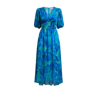 | Women’s Puff Sleeve Floral Midi Dress