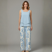 Women’s Two Piece Set with Sleeveless Top and Wide Legs