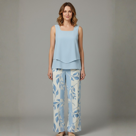 Kaitlyn | Women’s Two Piece Set with Sleeveless Top and Wide Legs