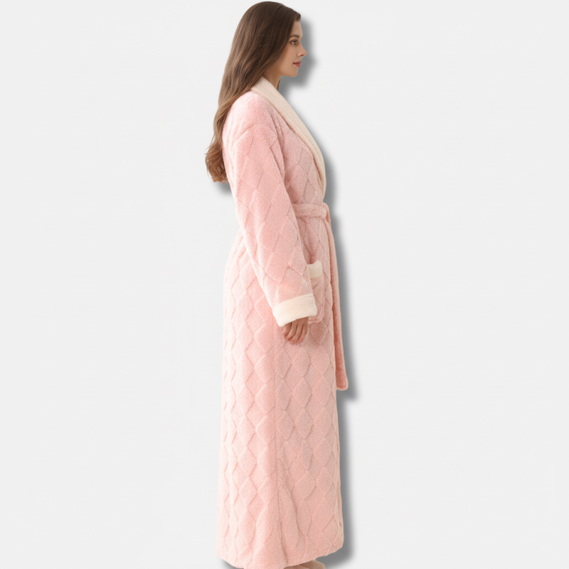 Soft Flannel Hooded Bathrobe for Warmth and Comfort