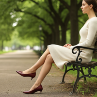 Velmora | Refined Genuine Leather Pointed Kitten Heel Pumps for Effortless Style