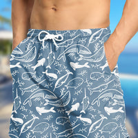 Tropical Board Shorts for Men Drawstring Lightweight Swimwear