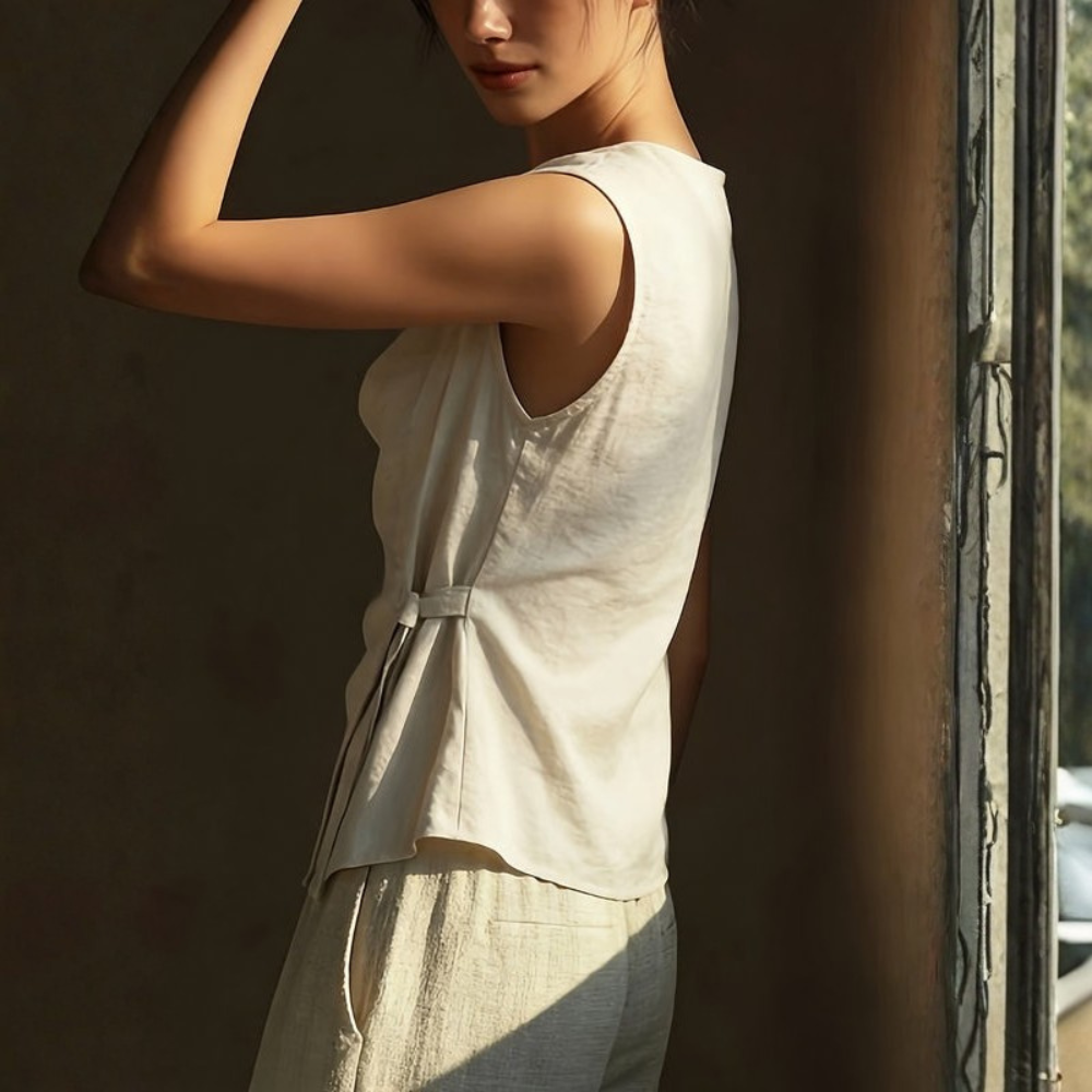 | Women’s Vintage Asymmetric Casual Blouse