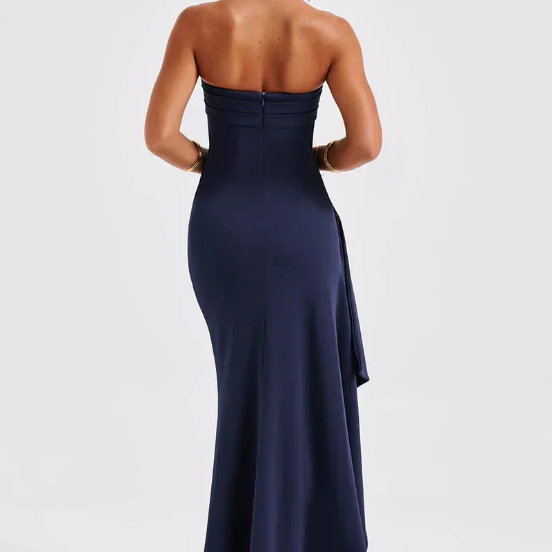 Elegant Twisted Maxi Dress Sleek Formal Design