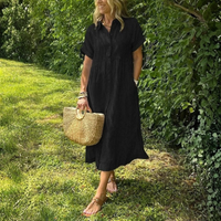 Women’s Striped Shirt Maxi Dress