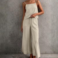 | Women’s Casual Sleeveless Tank Top and Wide Leg Pants Set
