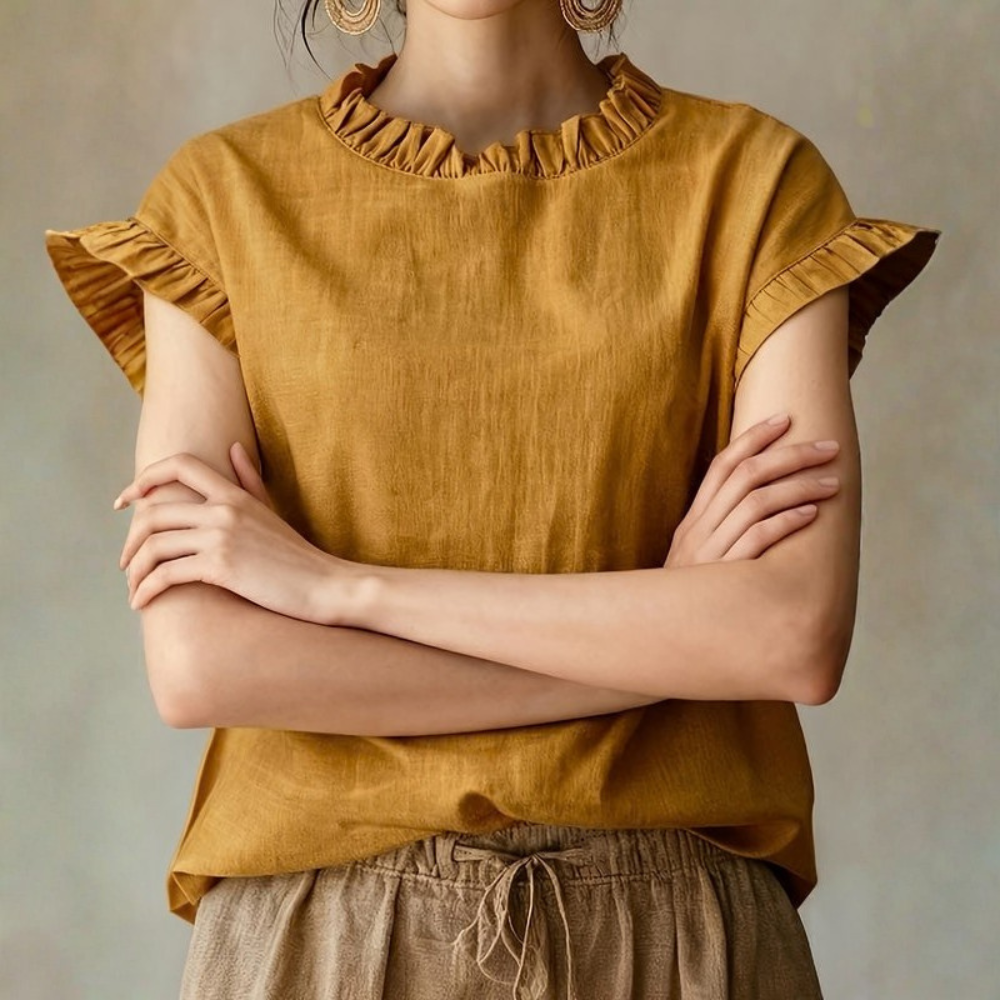 | Women’s Vintage Vacation Style Sleeve Blouse