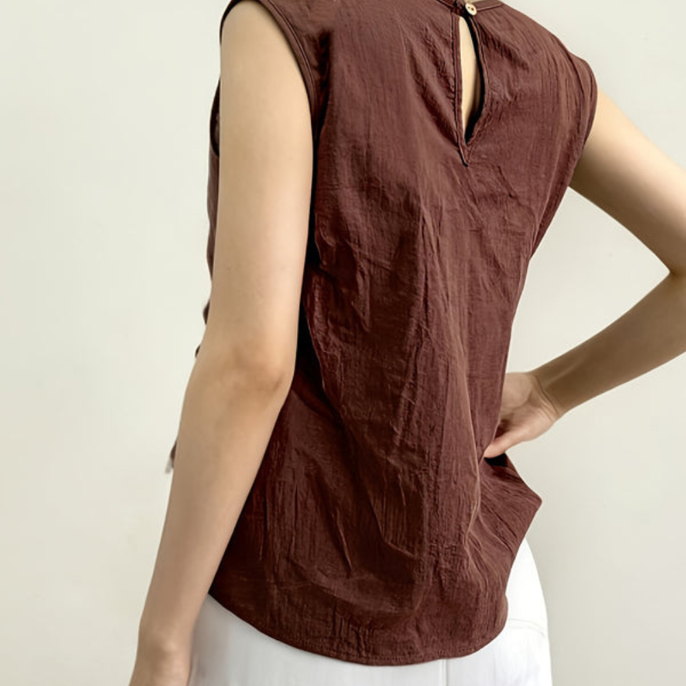 Natalie | Women’s Sleeveless Asymmetric Casual Blouse