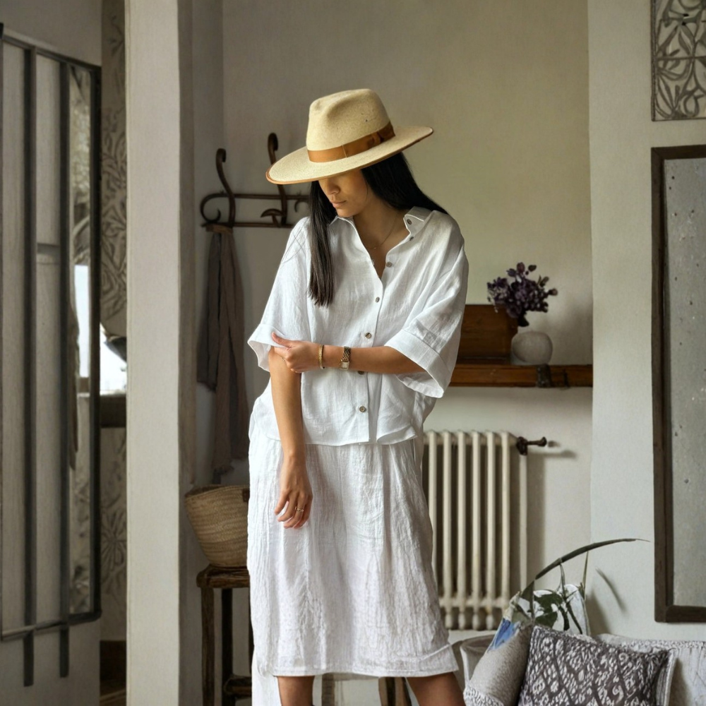 Women’s Casual Draped Short Sleeve Lapel Shirt