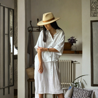 Women’s Casual Draped Short Sleeve Lapel Shirt