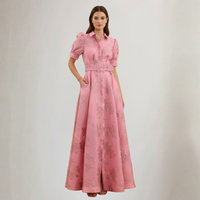 | Floral Maxi Dress with Waist Belt