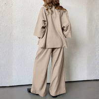 | Women’s Casual Loose Shirt and Wide Leg Pants Set