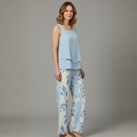 Women’s Two Piece Set with Sleeveless Top and Wide Legs