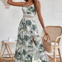 Elegant Floral Split Dress Lightweight Summer Sundress