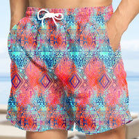 Tropical Board Shorts for Men Drawstring Lightweight Swimwear