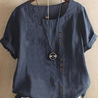 Women’s Summer Button Detail Casual Blouse Chic Everyday Top