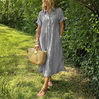 Women’s Striped Shirt Maxi Dress