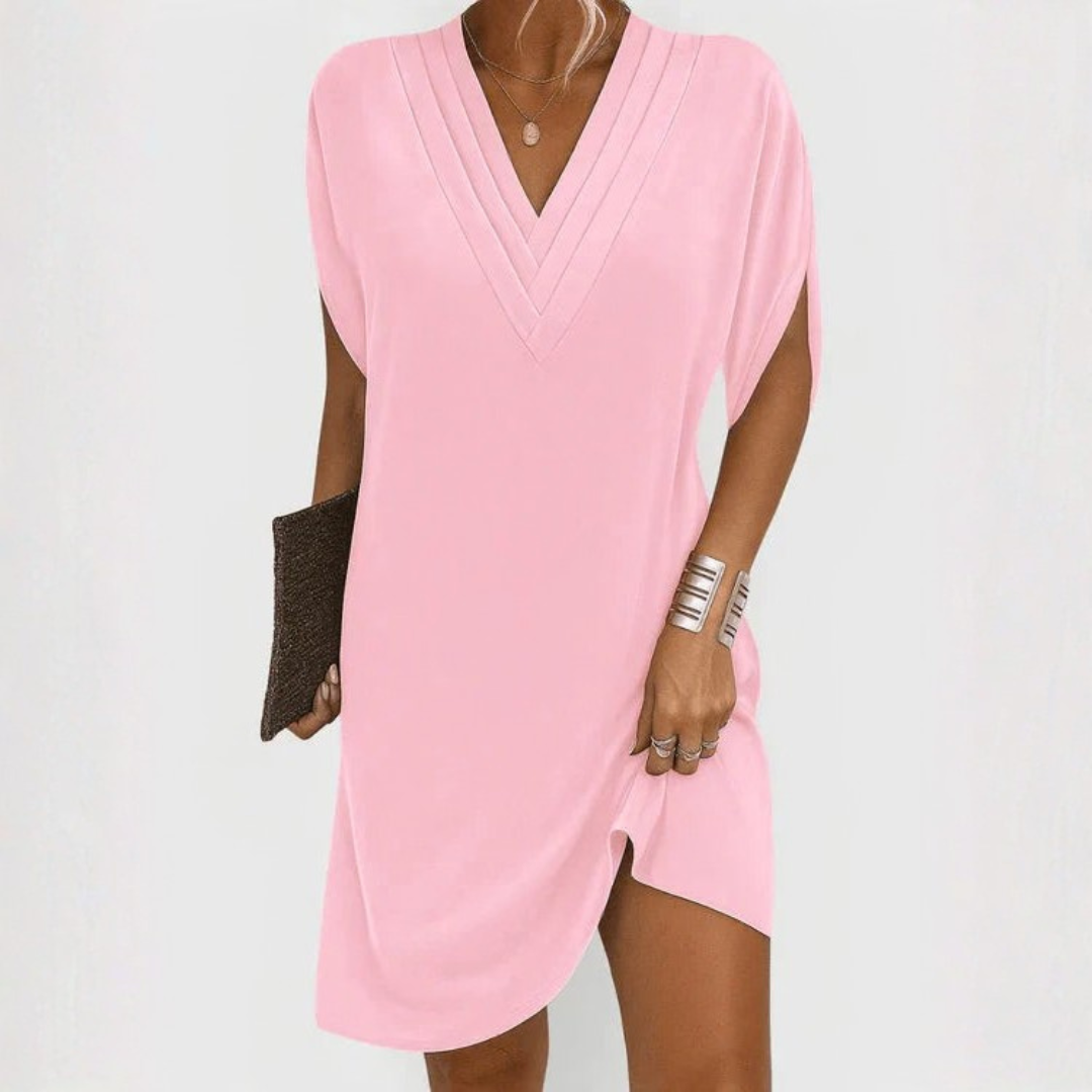 V-Neck Short Sleeve Chic Dress