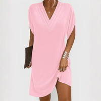V-Neck Short Sleeve Chic Dress
