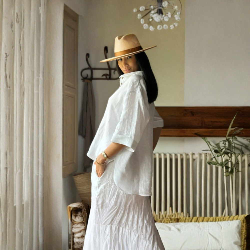 Women’s Casual Draped Short Sleeve Lapel Shirt