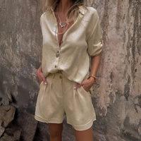 Women’s Chic Oversized Shirt and High Waist Shorts Set