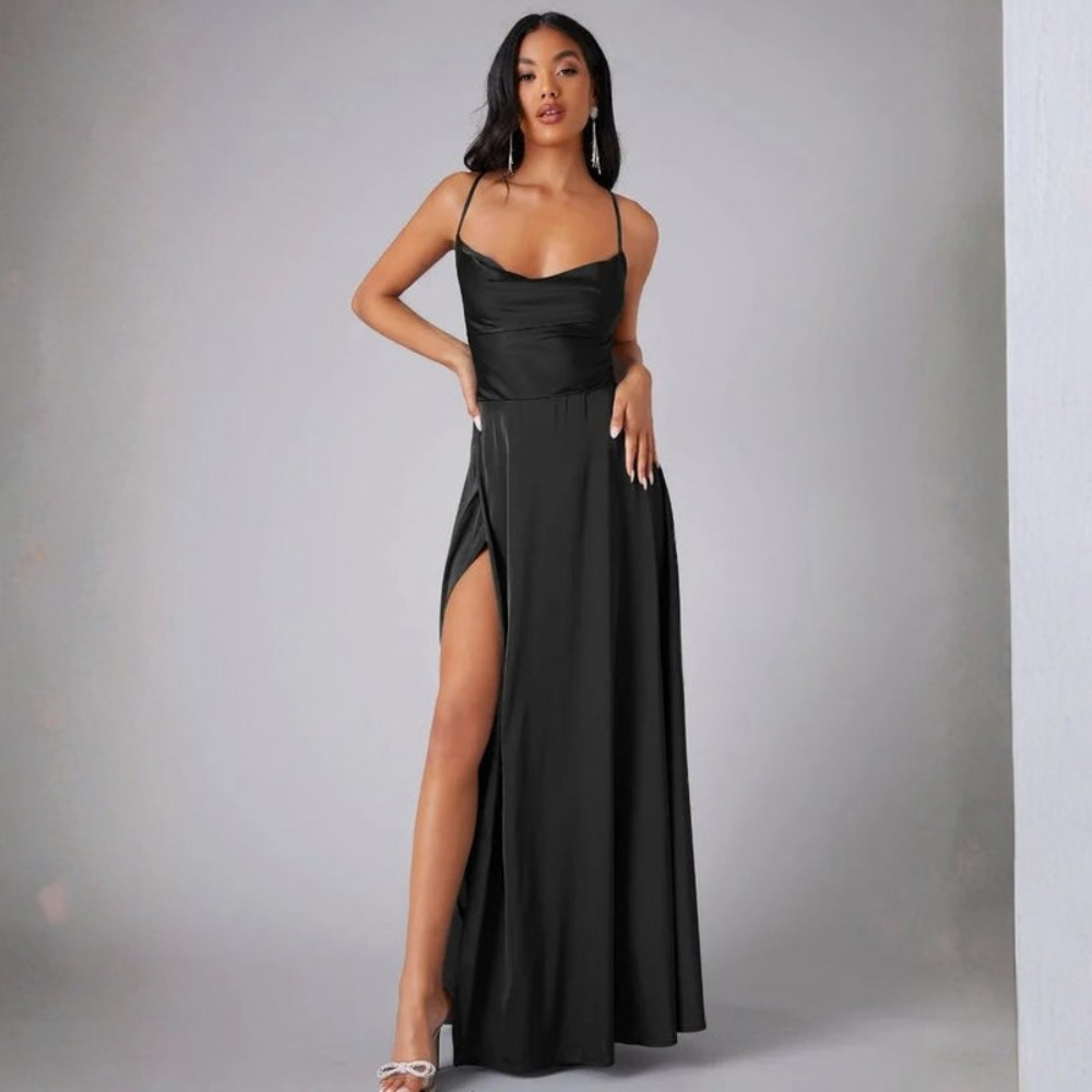 Women’s Long Evening Dress with Open Back