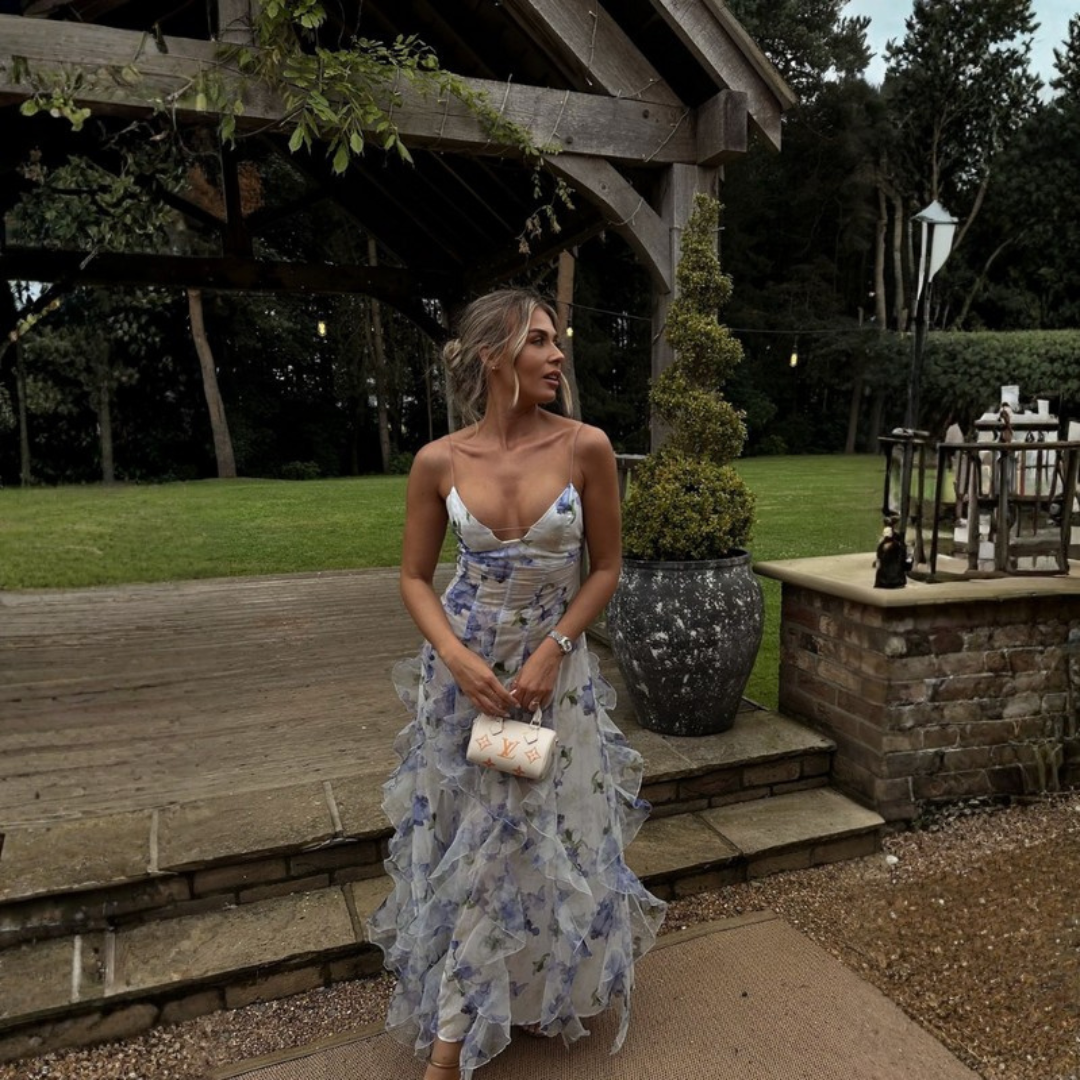 Women’s Summer Floral Cut-Out Maxi Dress