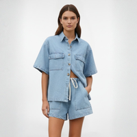Women’s Denim Two Piece Set with Shorts