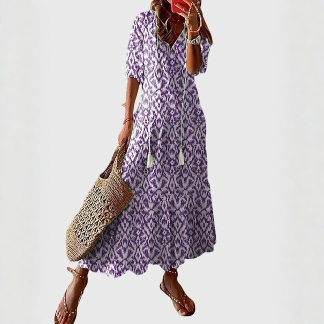 Boho Vintage V-Neck Summer Dress